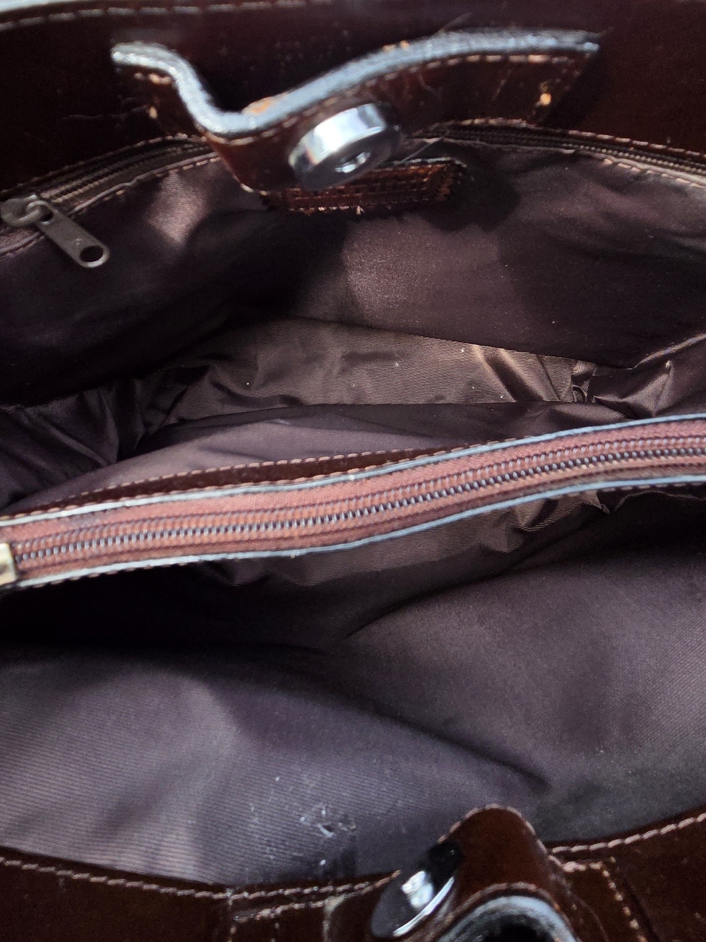 Italian Leather Brown Croc-Embossed Leather Tote Bag - Picture 8 of 12